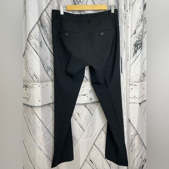 Vince. Wool Blend Trousers Black Flat Front 6 - Picture 2 of 8
